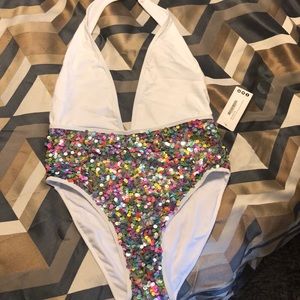 Brand new Sequin plunge swimsuit